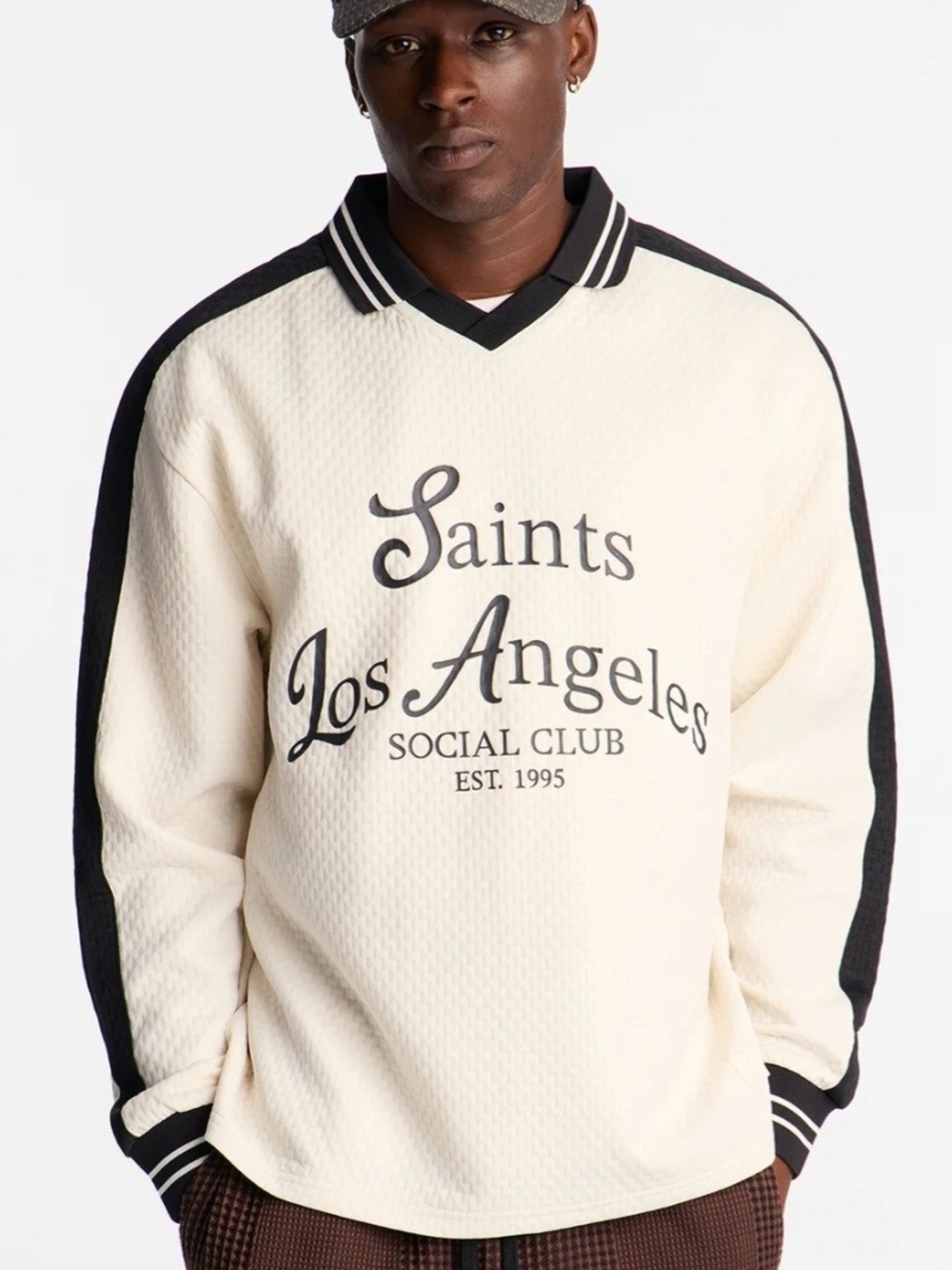 Saints Los Angeles Cream Rugby-Style Sweater- Medium